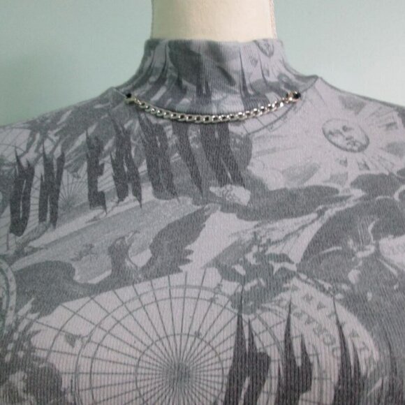 Urban Revivo Mini Dress in All-Over Gray Print-XL-NWOT - Picture 5 of 16